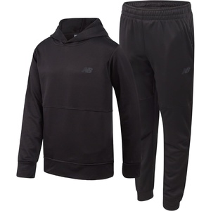 New Balance Boys 2 Piece Tech Fleece Hoodie & Jogger Sweatpants 2T-16(Deep Black)