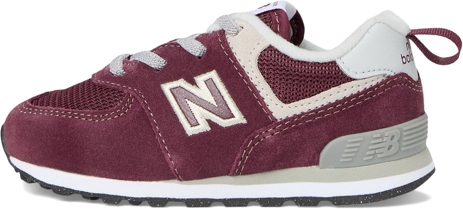 image:imageNew Balance Kids 574 Core Bungee SneakerBurgundyWhite