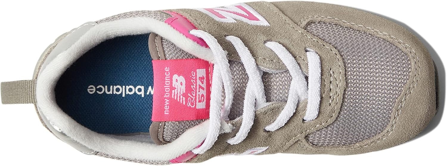 image:imageNew Balance Kids 574 Core Bungee SneakerGreyPink