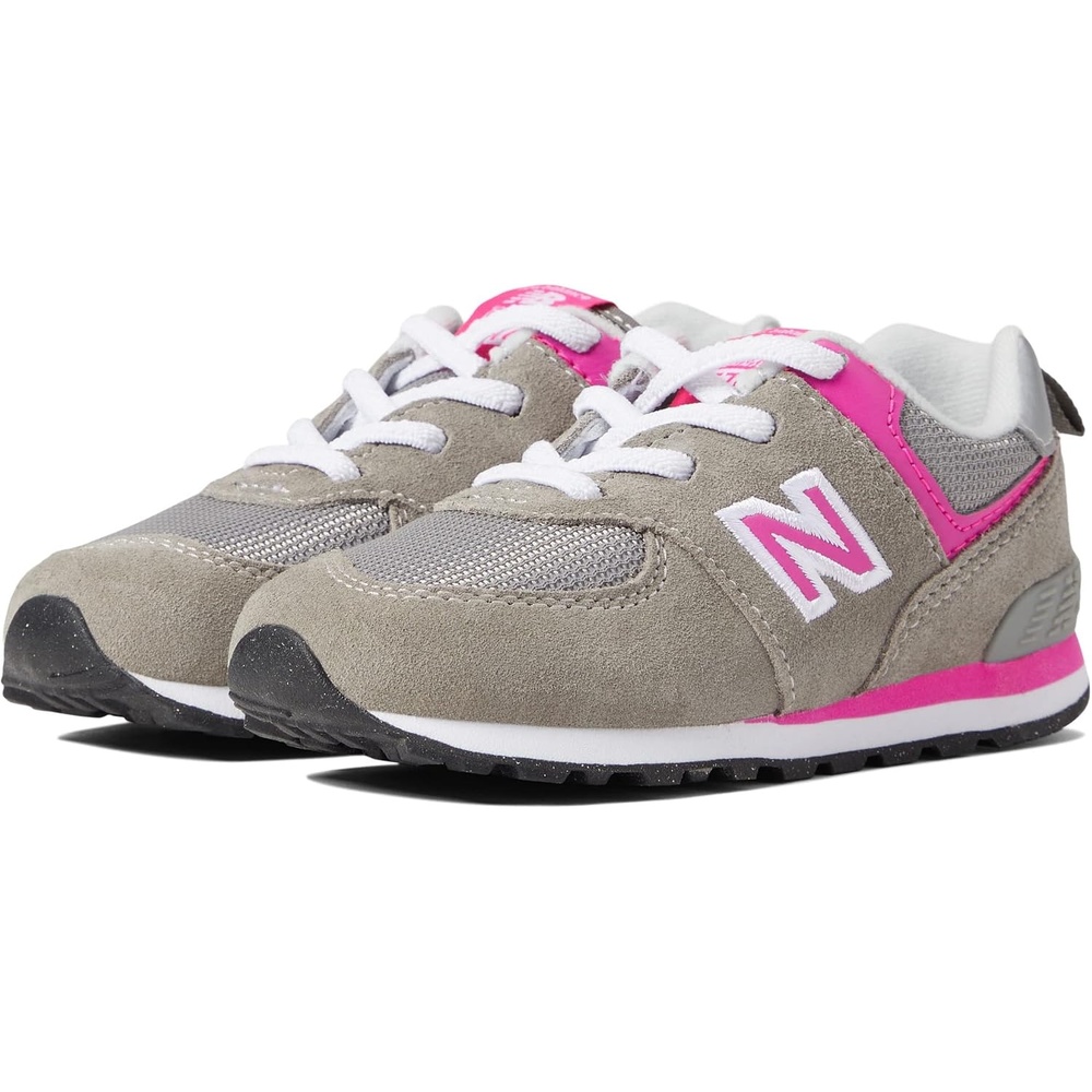 image:imageNew Balance Kids 574 Core Bungee SneakerGreyPink