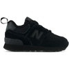 New Balance Kids’ 574 Core Bungee Sneaker(Black/Black)
