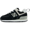 New Balance Kids’ 574 Core Bungee Sneaker(Black/White)