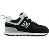 New Balance Kids’ 574 Core Bungee Sneaker(Black/White)