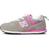 New Balance Kids’ 574 Core Bungee Sneaker(Grey/Pink)