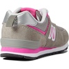 New Balance Kids’ 574 Core Bungee Sneaker(Grey/Pink)