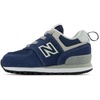 New Balance Kids’ 574 Core Bungee Sneaker(Navy/White)