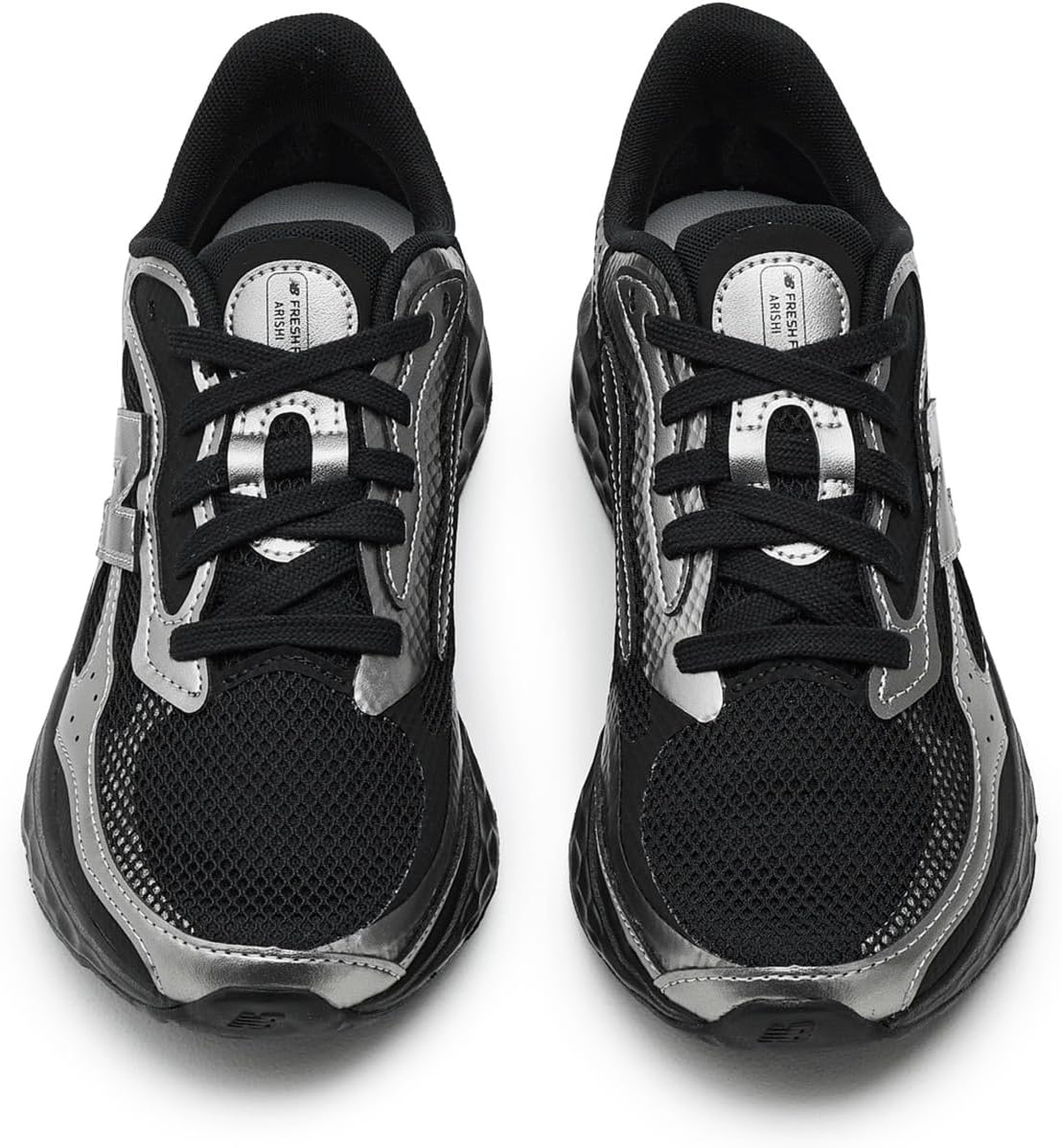 image:imageNew Balance Womens Fresh Foam Arishi V4 Tiralux Road Running ShoesBlackDark Silver Metallic