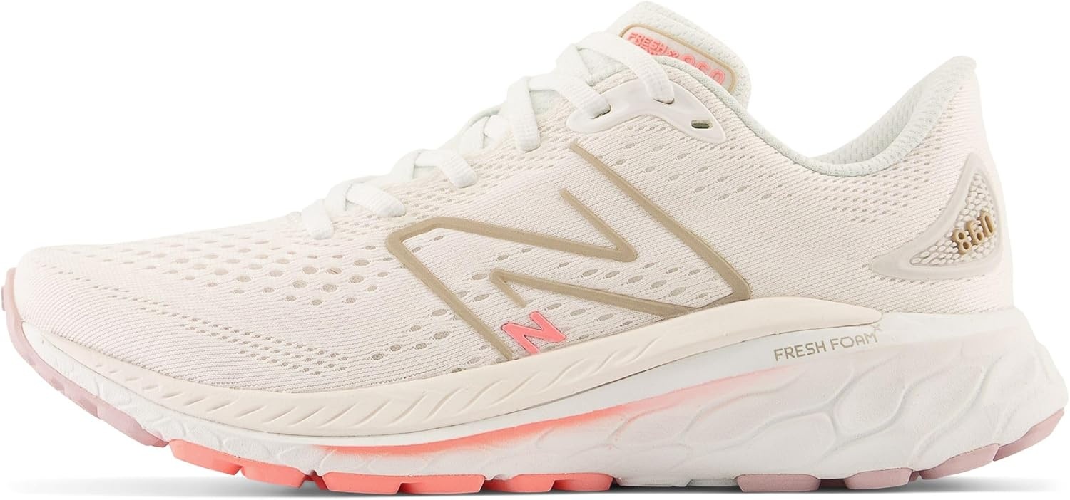 image:imageNew Balance Womens Fresh Foam X 860 V13WhiteLight Gold MetallicGrapefruit