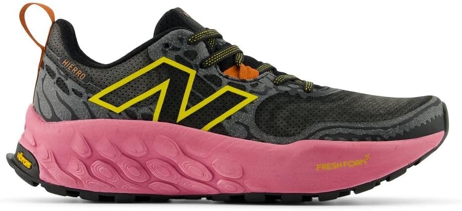 image:imageNew Balance Womens Fresh Foam X Hierro V8BlackReal PinkGinger Lemon