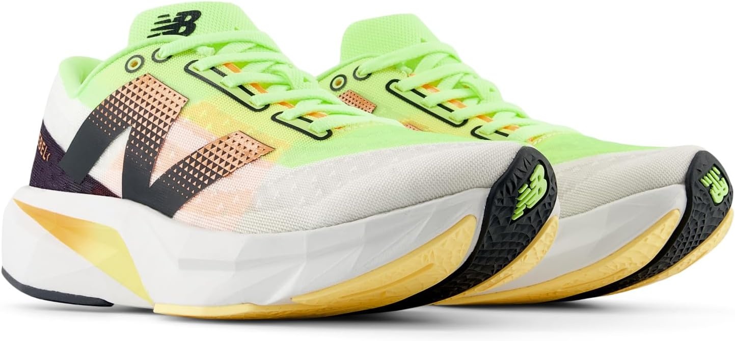 image:imageNew Balance Womens FuelCell Rebel V4WhiteBleached Lime GloHot Mango
