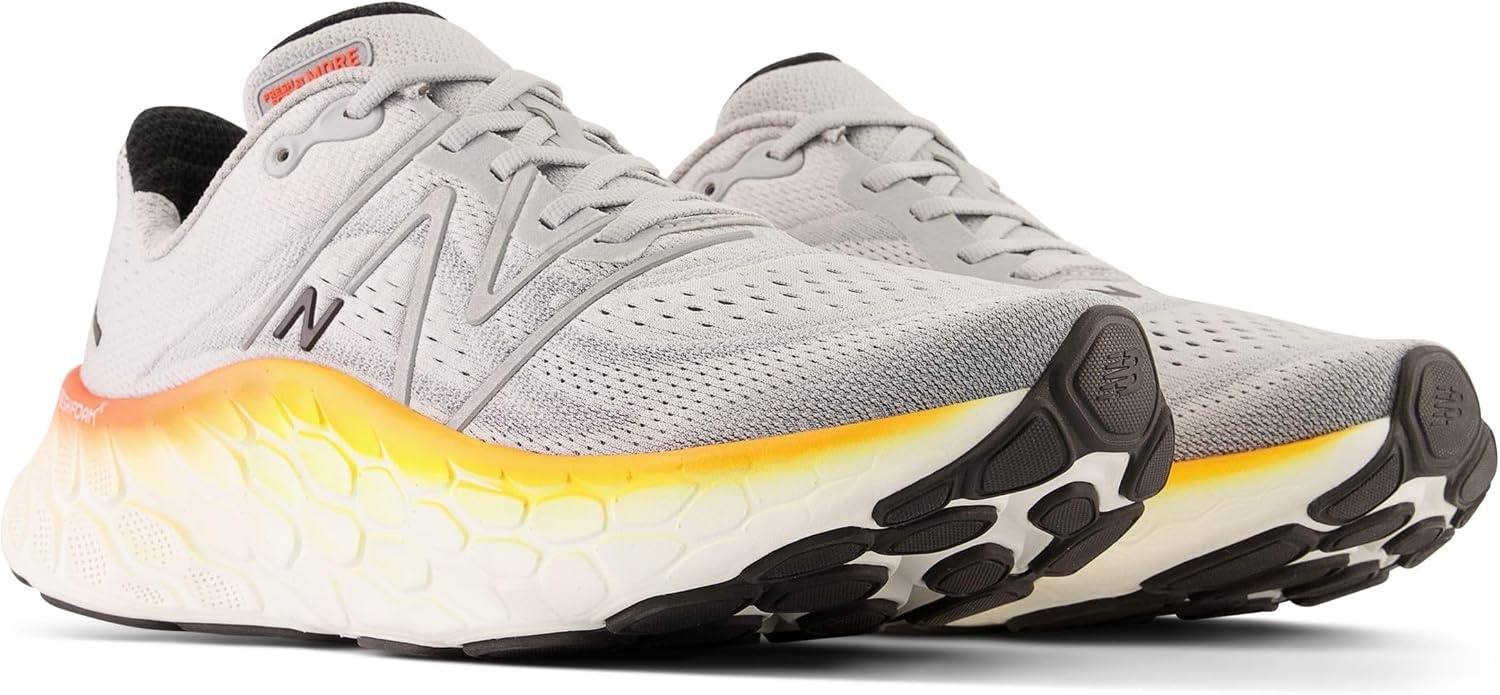 image:imageNew Balance mens Fresh Foam X More V4Aluminum GreyNeon DragonflyHot Marigold