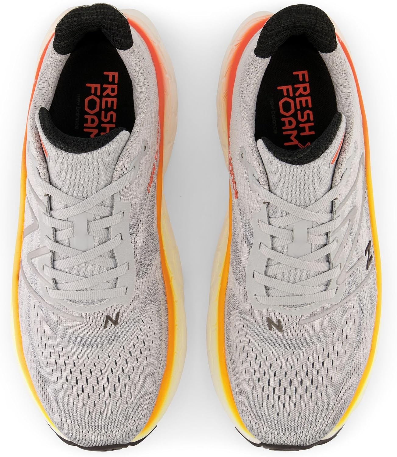 image:imageNew Balance mens Fresh Foam X More V4Aluminum GreyNeon DragonflyHot Marigold