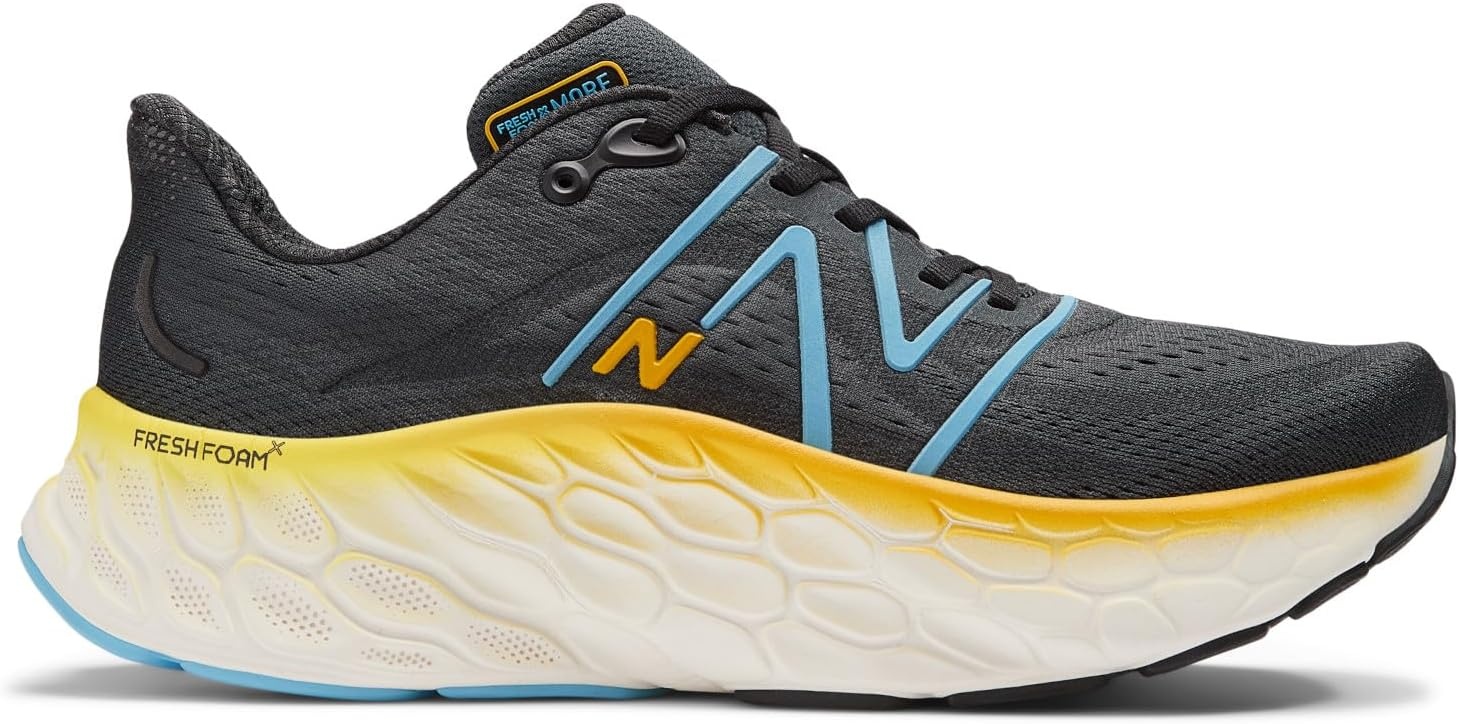 image:imageNew Balance mens Fresh Foam X More V4BlackCoastal BlueGinger Lemon