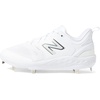New Balance Men’s Fresh Foam X 3000 V6 Metal Baseball Shoe, White/White, 14 M