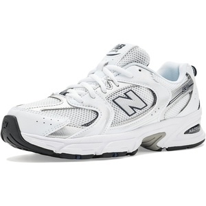 New Balance Boys’ Sneakers(White/Natural Indigo/Silver Metallic)