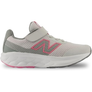 New Balance Kid’s 520 Hook & Loop Running Shoe (Little Kid)(Grey Matter/Signal Pink)