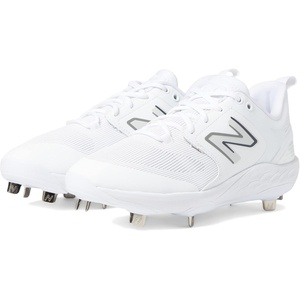New Balance Men’s Fresh Foam X 3000 V6 Metal Baseball Shoe, White/White, 14 M