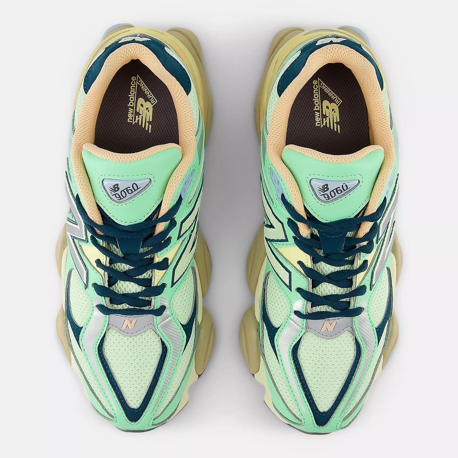 image:imageNew Balance Mens 9060 SneakersSweetgrassDeep OceanSilver Metallic