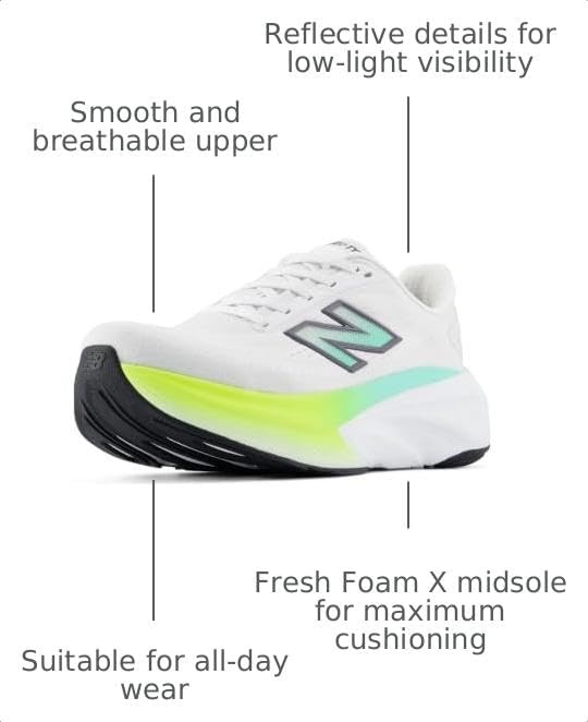 image:imageNew Balance Womens Fresh Foam X More v6 Running Shoe WhiteBright Mint 9