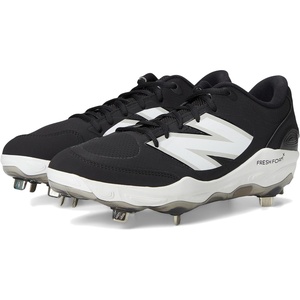 New Balance Men’s Fresh Foam X 3000 V7 Baseball Shoe, Black Synthetic/White, 12 W