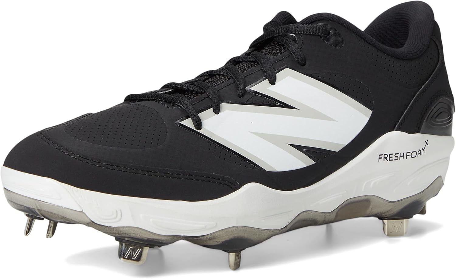 image:imageNew Balance Mens Fresh Foam X 3000 V7 Baseball Shoe Black SyntheticWhite 14 M