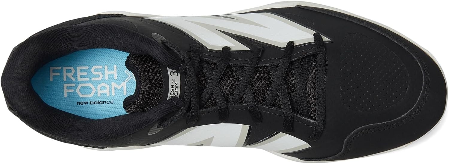 image:imageNew Balance Mens Fresh Foam X 3000 V7 Baseball Shoe Black SyntheticWhite 14 M
