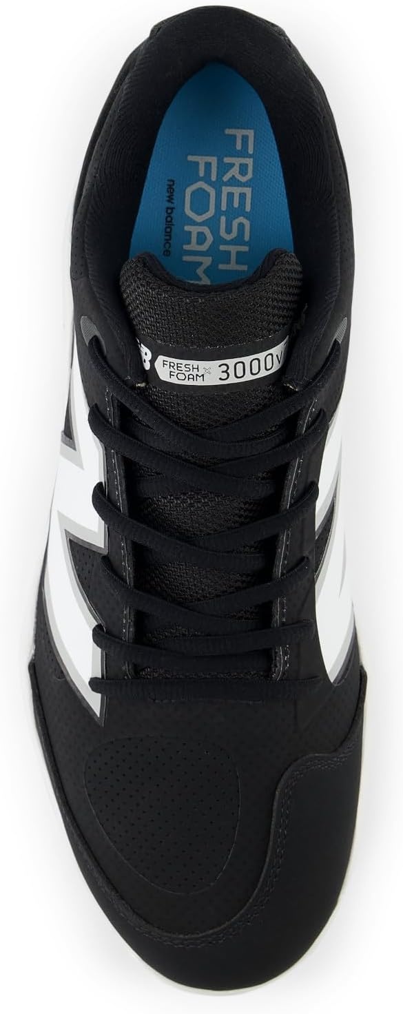image:imageNew Balance Mens Fresh Foam X 3000 V7 Baseball Shoe Black SyntheticWhite 7 W