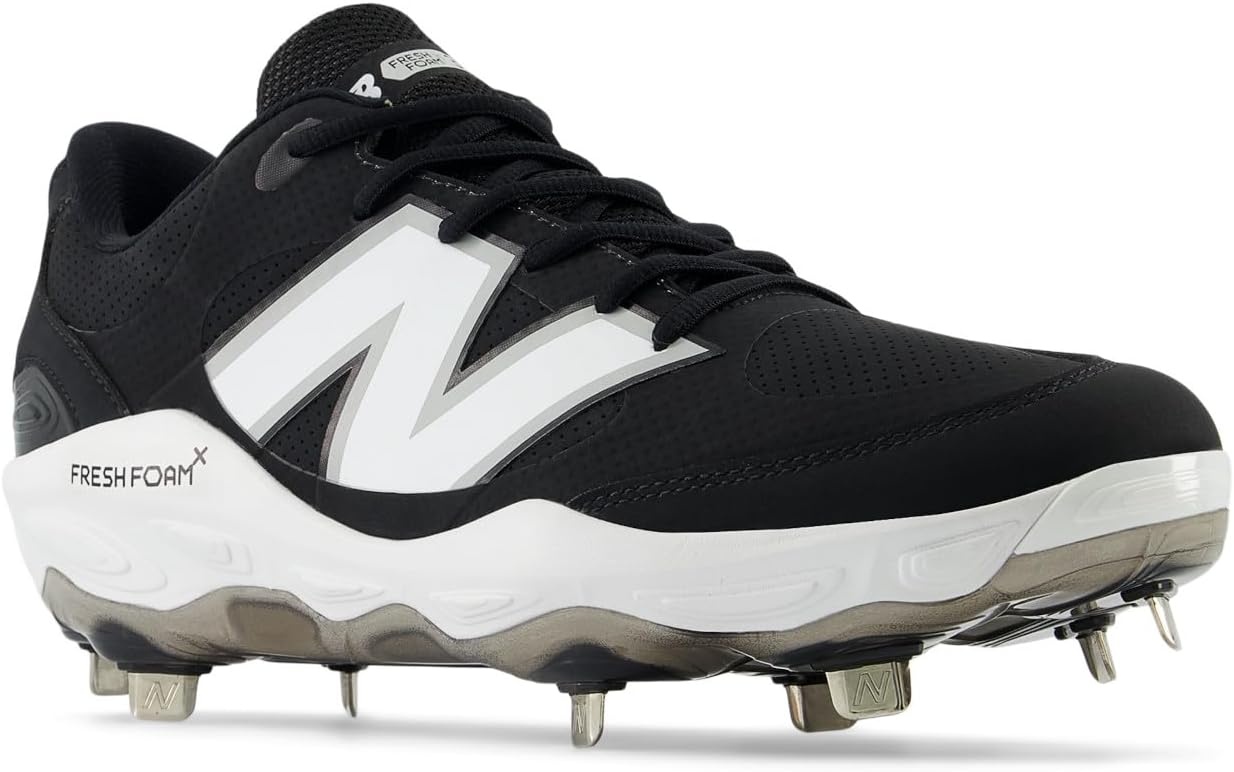 image:imageNew Balance Mens Fresh Foam X 3000 V7 Baseball Shoe Black SyntheticWhite 7 W
