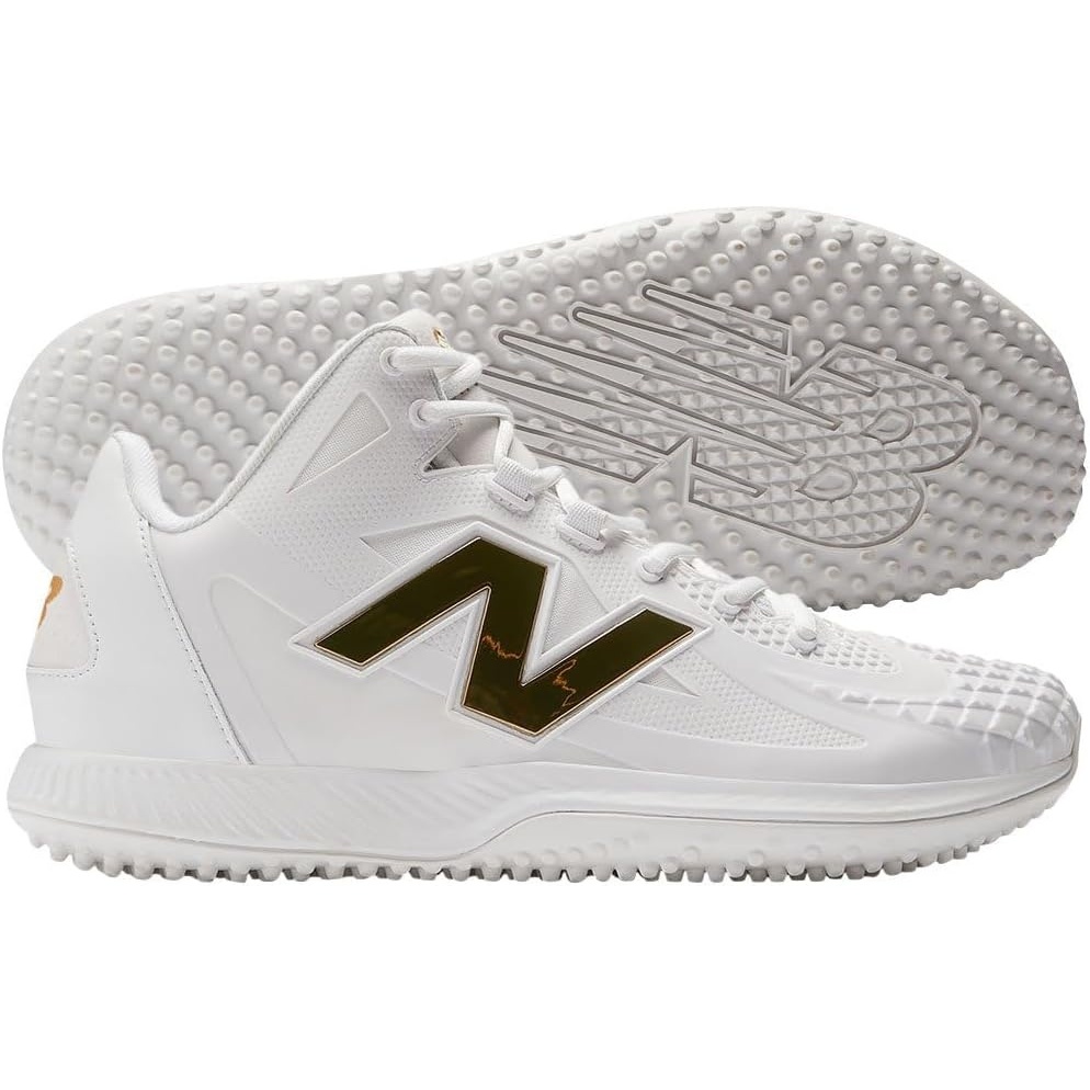 image:imageNew Balance Mens Ohtani 1 Baseball Turf Shoes WhiteGold Medium 10