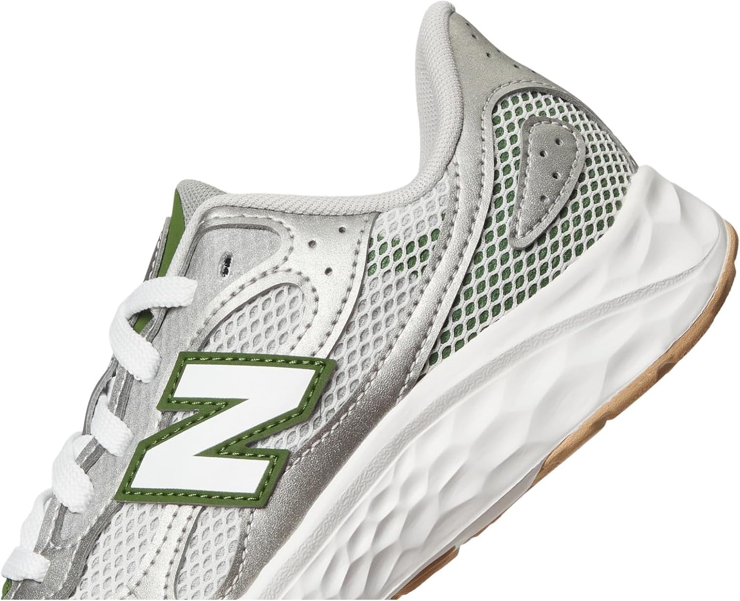 image:imageNew Balance Kids Fresh Foam Arishi Lux V1 LaceupRaincloudDark Silver MetallicAlpine Green