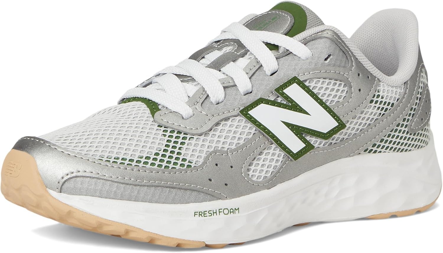 image:imageNew Balance Kids Fresh Foam Arishi Lux V1 LaceupRaincloudDark Silver MetallicAlpine Green