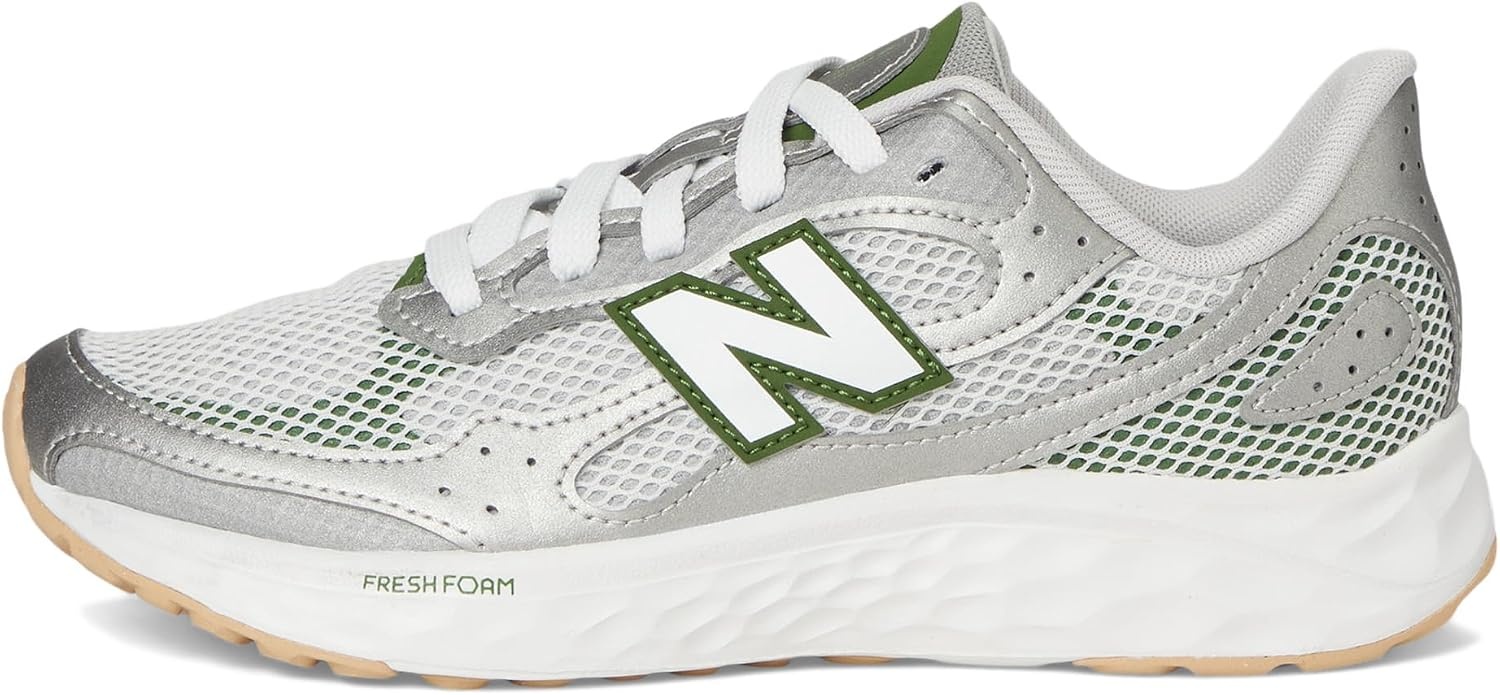 image:imageNew Balance Kids Fresh Foam Arishi Lux V1 LaceupRaincloudDark Silver MetallicAlpine Green
