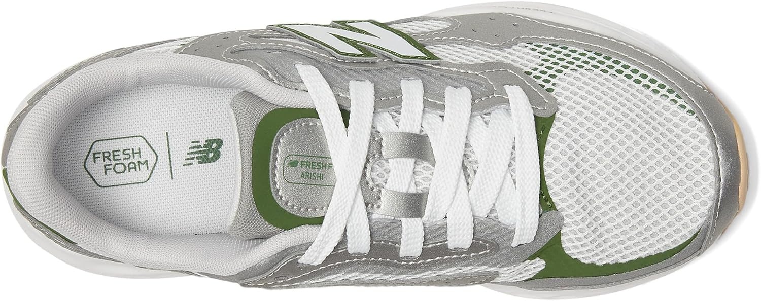 image:imageNew Balance Kids Fresh Foam Arishi Lux V1 LaceupRaincloudDark Silver MetallicAlpine Green