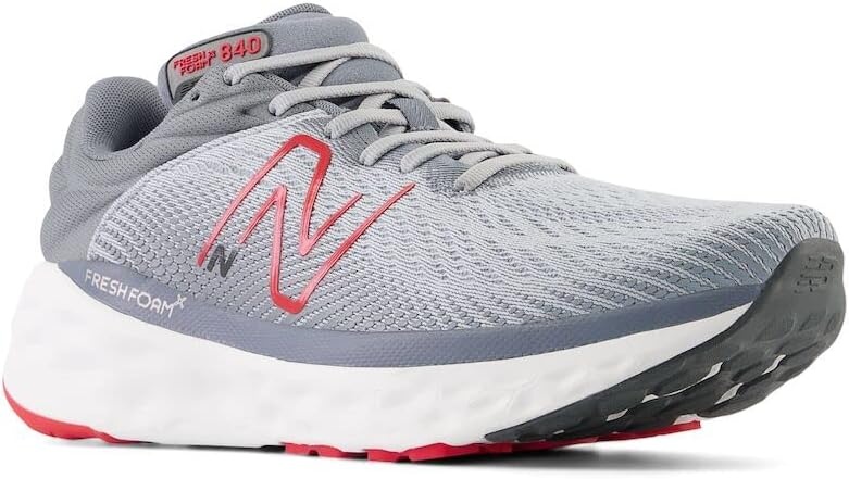 image:imageNew Balance Mens Fresh Foam X 840 V1 Running ShoesAluminum GreyTrue Red