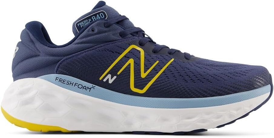 image:imageNew Balance Mens Fresh Foam X 840 V1 Running ShoesVintage IndigoGinger LemonChrome Blue
