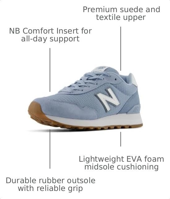 image:imageNew Balance Womens 515 SneakerLight Arctic GreyWhite