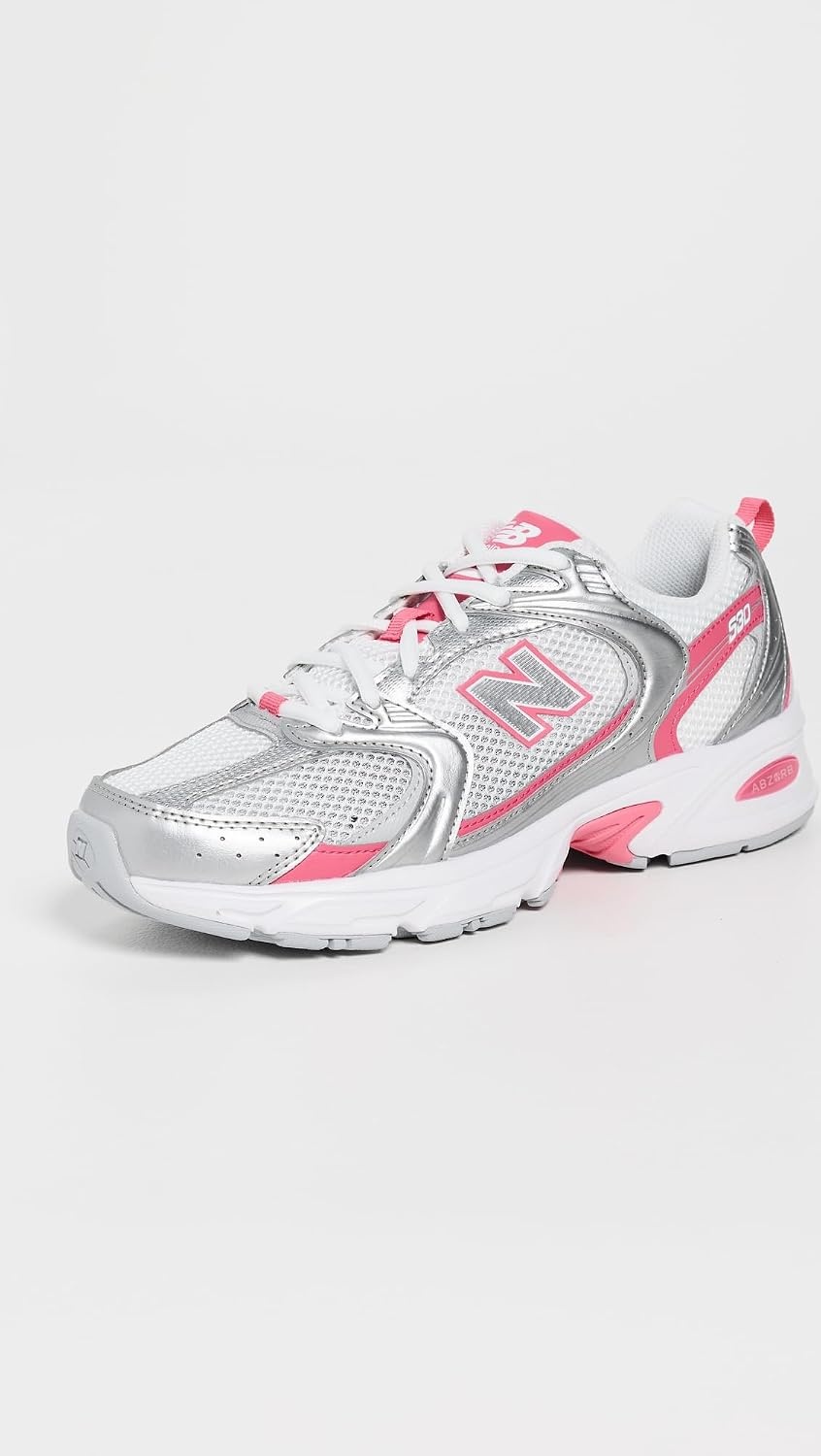 image:imageNew Balance Womens 530 SneakersSilver MetallicDragon Berry