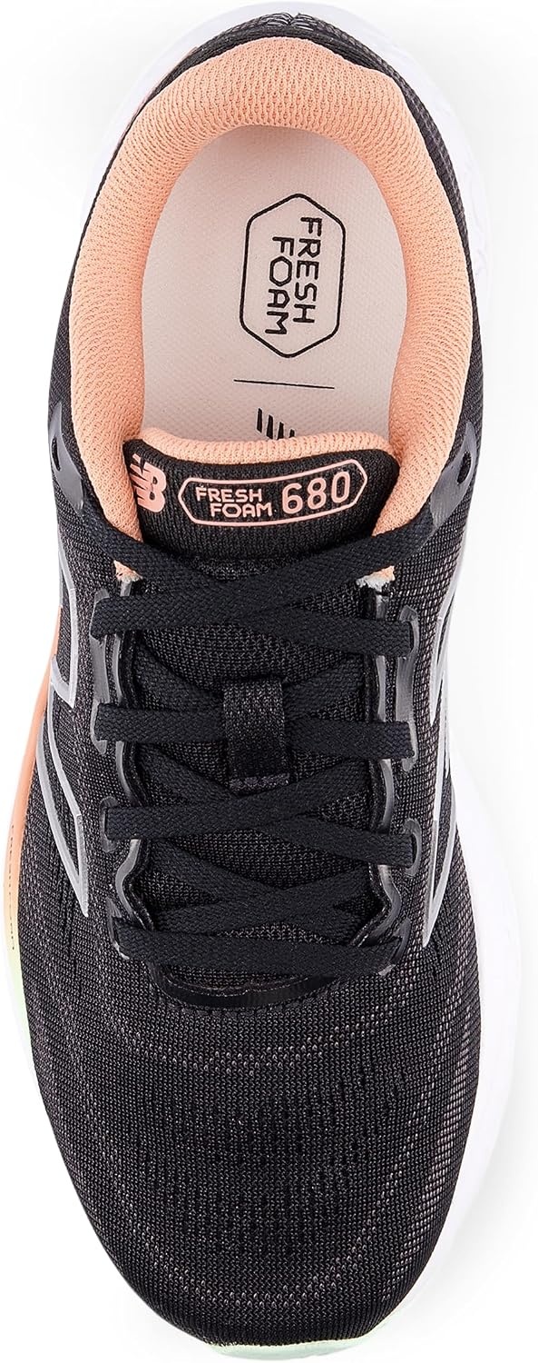 image:imageNew Balance Womens Fresh Foam 680 V8BlackDark Silver MetallicPeach Nectar