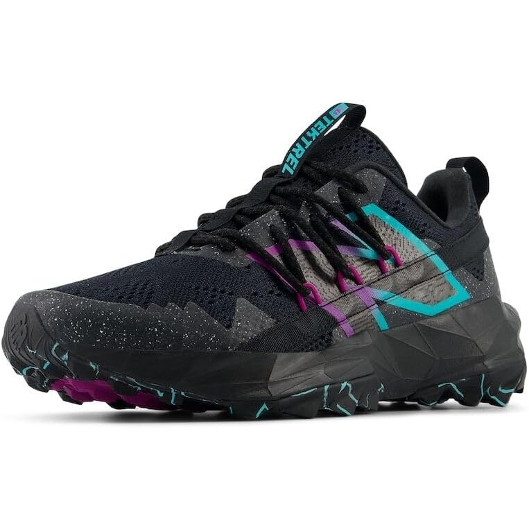 image:imageNew Balance Womens Dynasoft Tektrel V1 SuedeBlackDark Silver MetallicCyber Jade