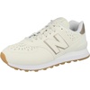 New Balance Kids 574 New-b V2 Familiar Ground Hook and Loop Sneaker(Sea Salt/Light Gold Metallic)