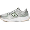 New Balance Kids’ Fresh Foam Arishi Lux Bungee Running Shoes(Raincloud/Dark Silver Metallic/Alpine Green)