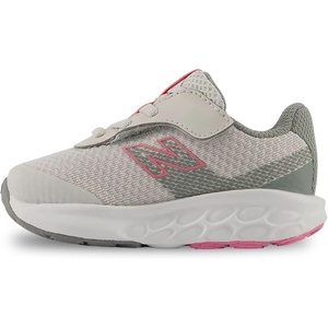 New Balance Unisex-Baby 520 Airplane Hook & Loop Running Shoe (Infant/Toddler)(Grey Matter/Signal Pink)