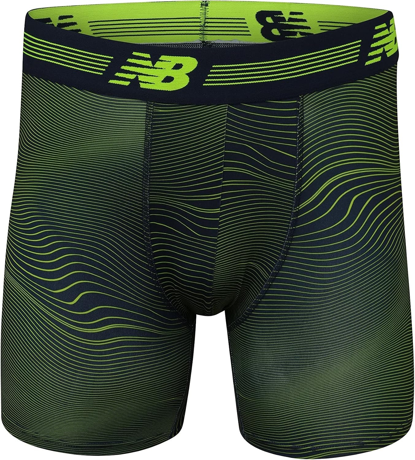 image:imageNew Balance Mens Ultra Soft Performance Boxer BriefBlackHilite ShockwaveEnergy Lime Pixel