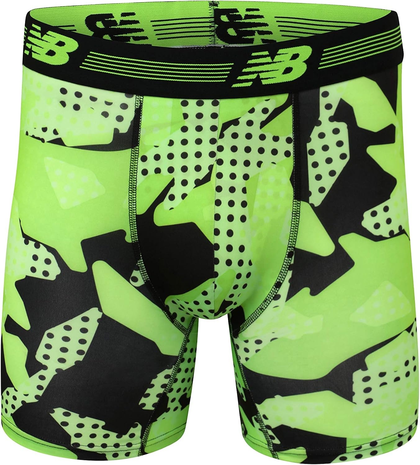 image:imageNew Balance Mens Ultra Soft Performance Boxer BriefBlackHilite ShockwaveEnergy Lime Pixel