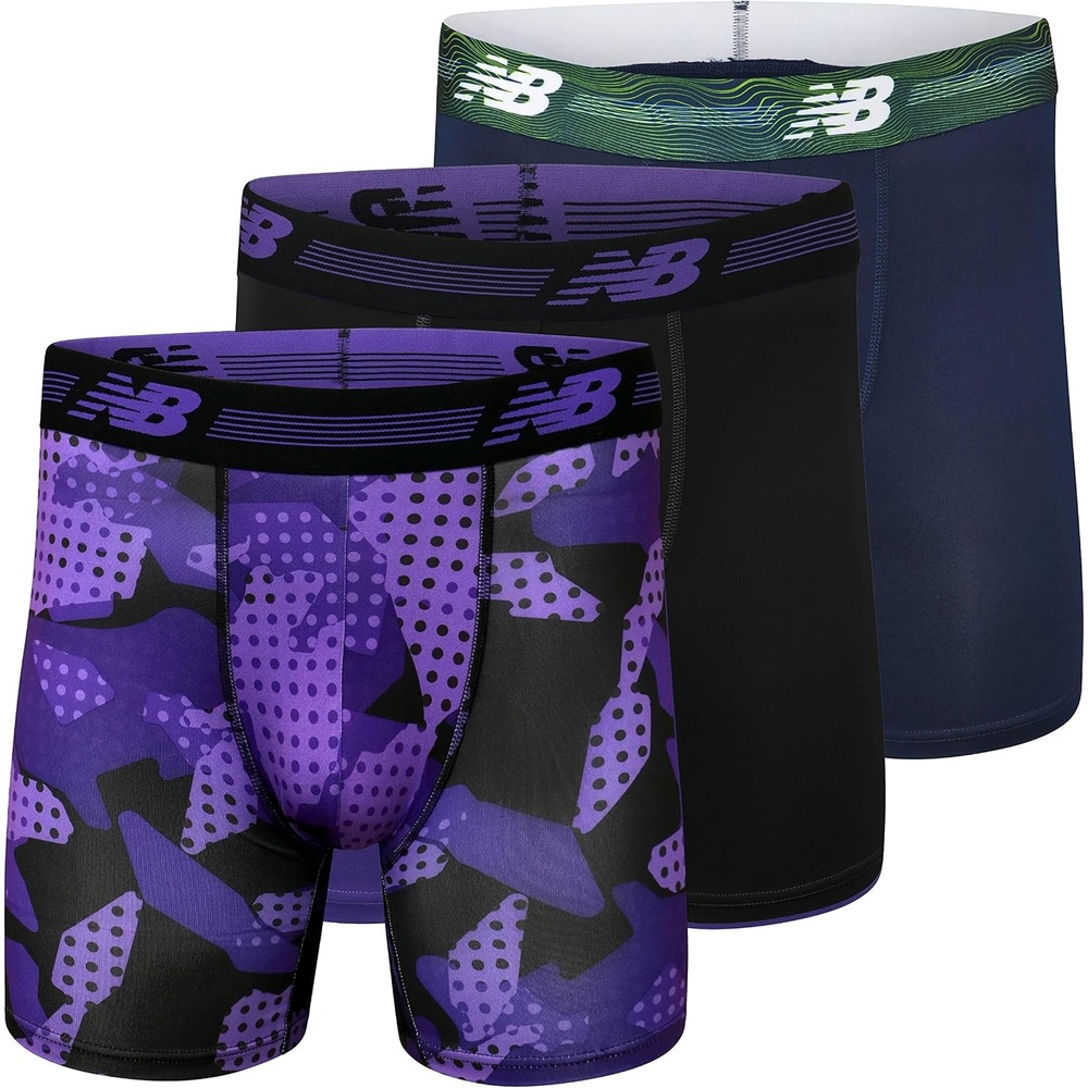 image:imageNew Balance Mens Ultra Soft Performance Boxer BriefBlackPigmentPrism Purple Camo