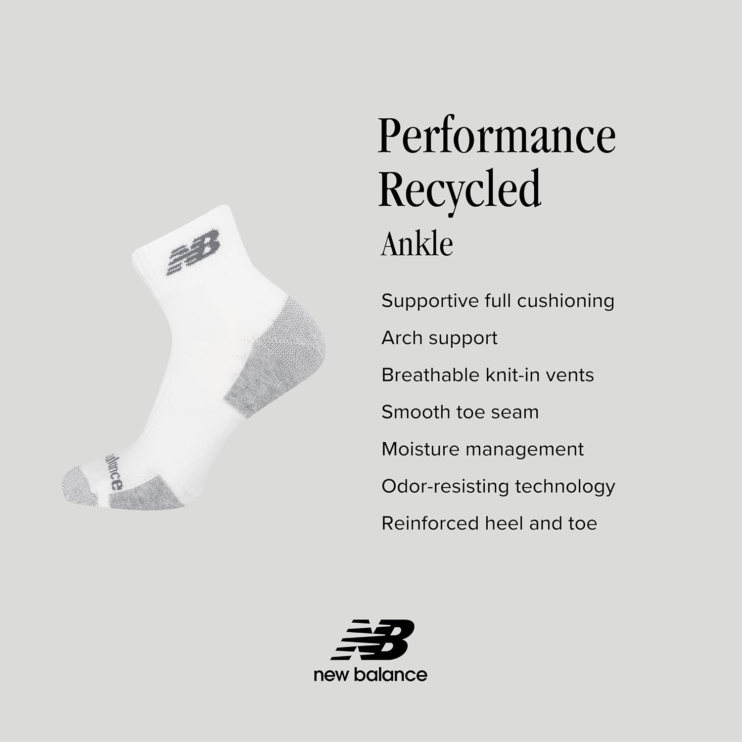 image:imageNew Balance Unisex Adult Performance Recycled Ankle Socks 6 PairsBlack