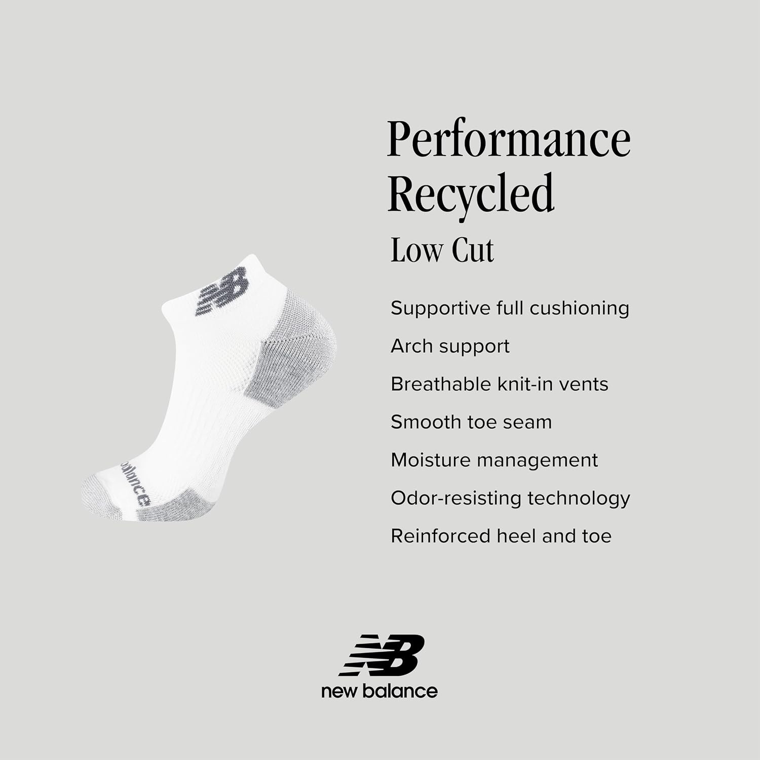 image:imageNew Balance Unisex Adult Performance Recycled Low Cut Socks 6 PairsBlack