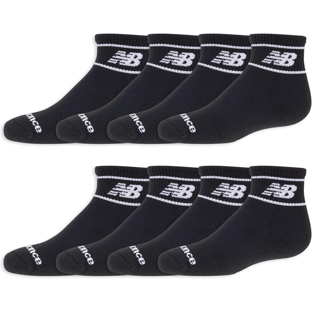 image:imageNew Balance Kids Essential Cushioned Ankle Socks 8 PairsBlack