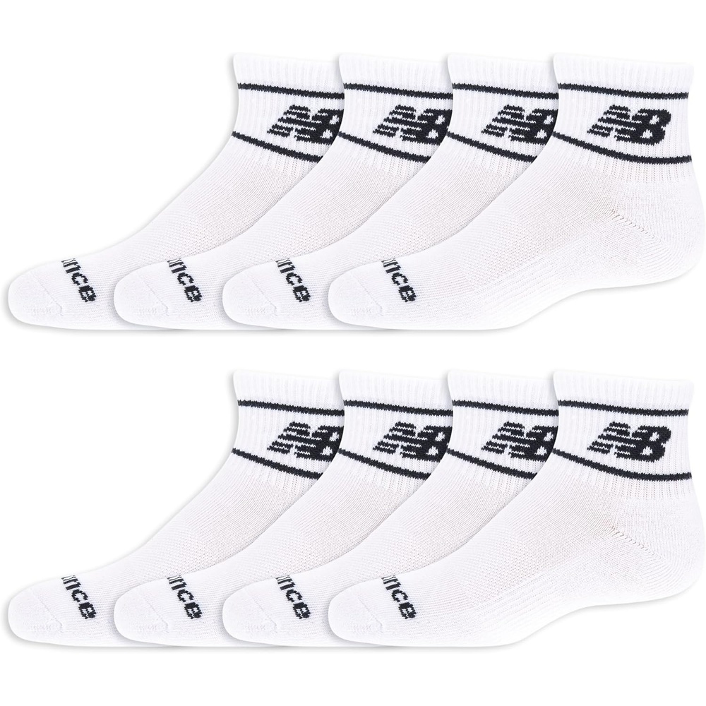 image:imageNew Balance Kids Essential Cushioned Ankle Socks 8 PairsWhite