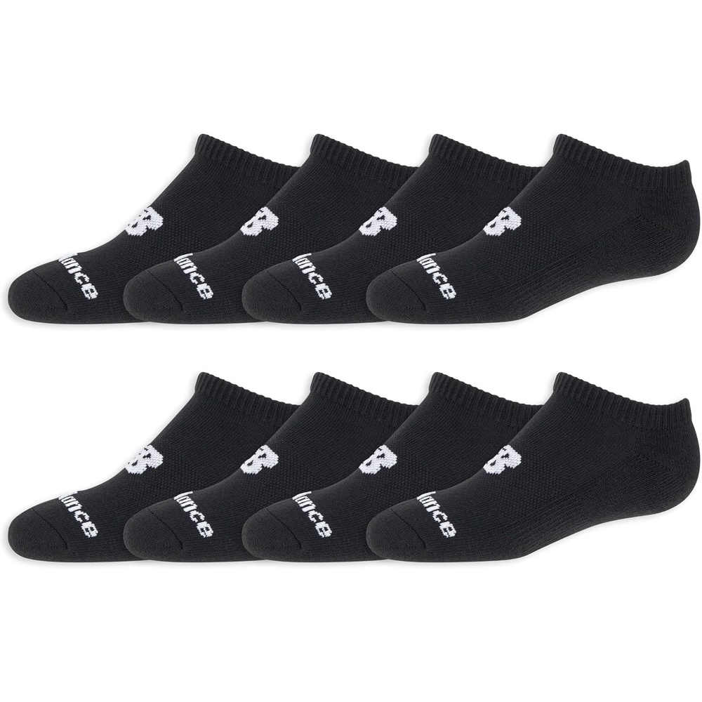 image:imageNew Balance Kids Essential Cushioned No Show Socks 8 PairsBlack